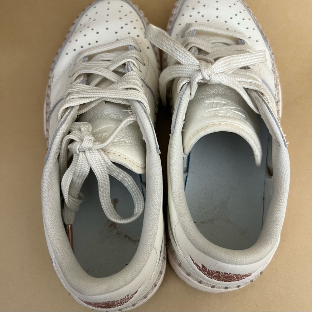 Nike Air Jordan 1 Retro Low NS Sail Red Bronze Womens Leather Sneakers White USA - Picture 8 of 11